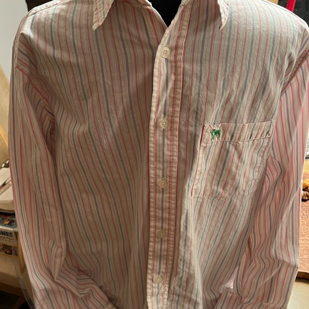 Casual Pink and White Button Down Shirt Aeropostale. Small